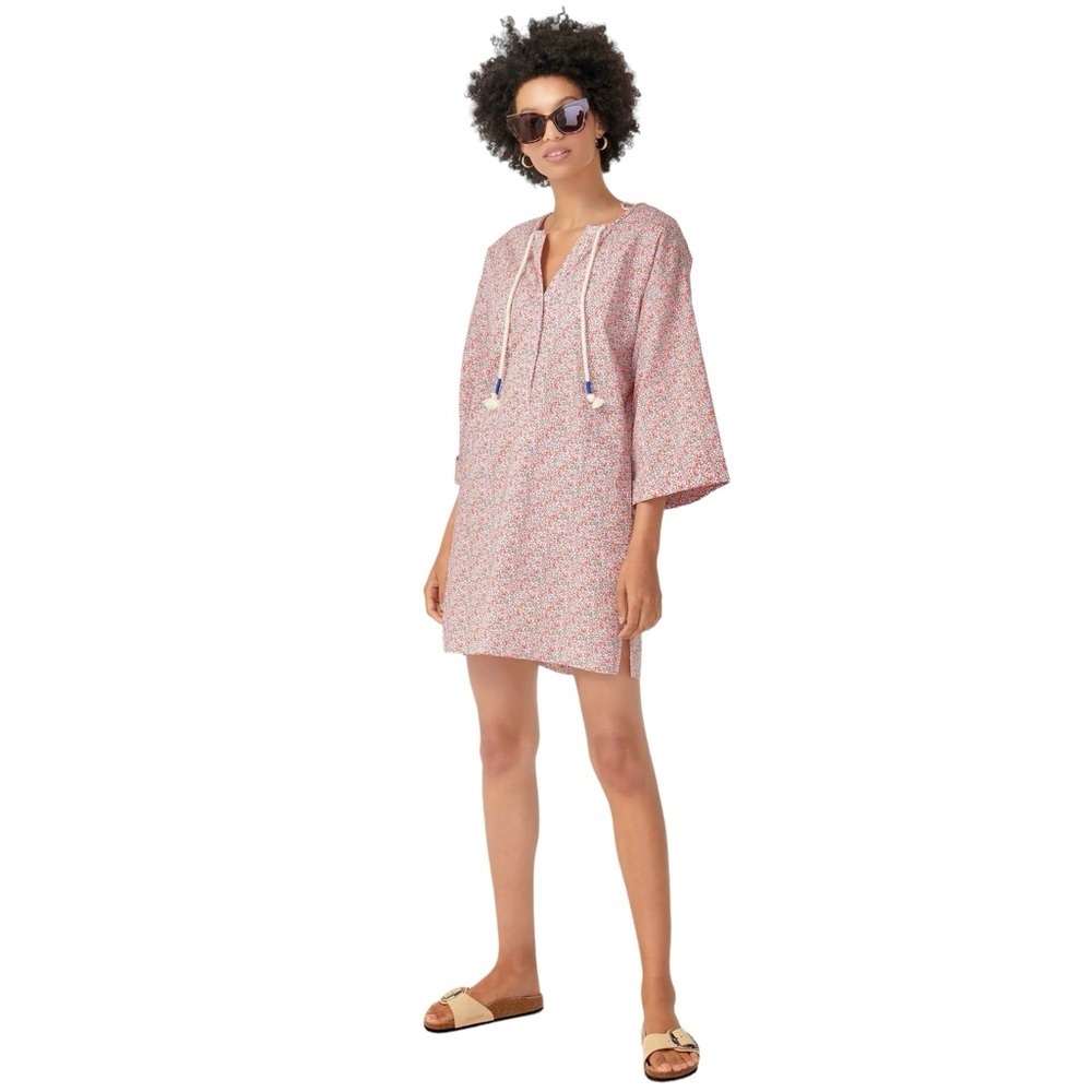 LIBERTY FABRIC x J. CREW V-neck Beach Tunic in Liberty Eloise floral